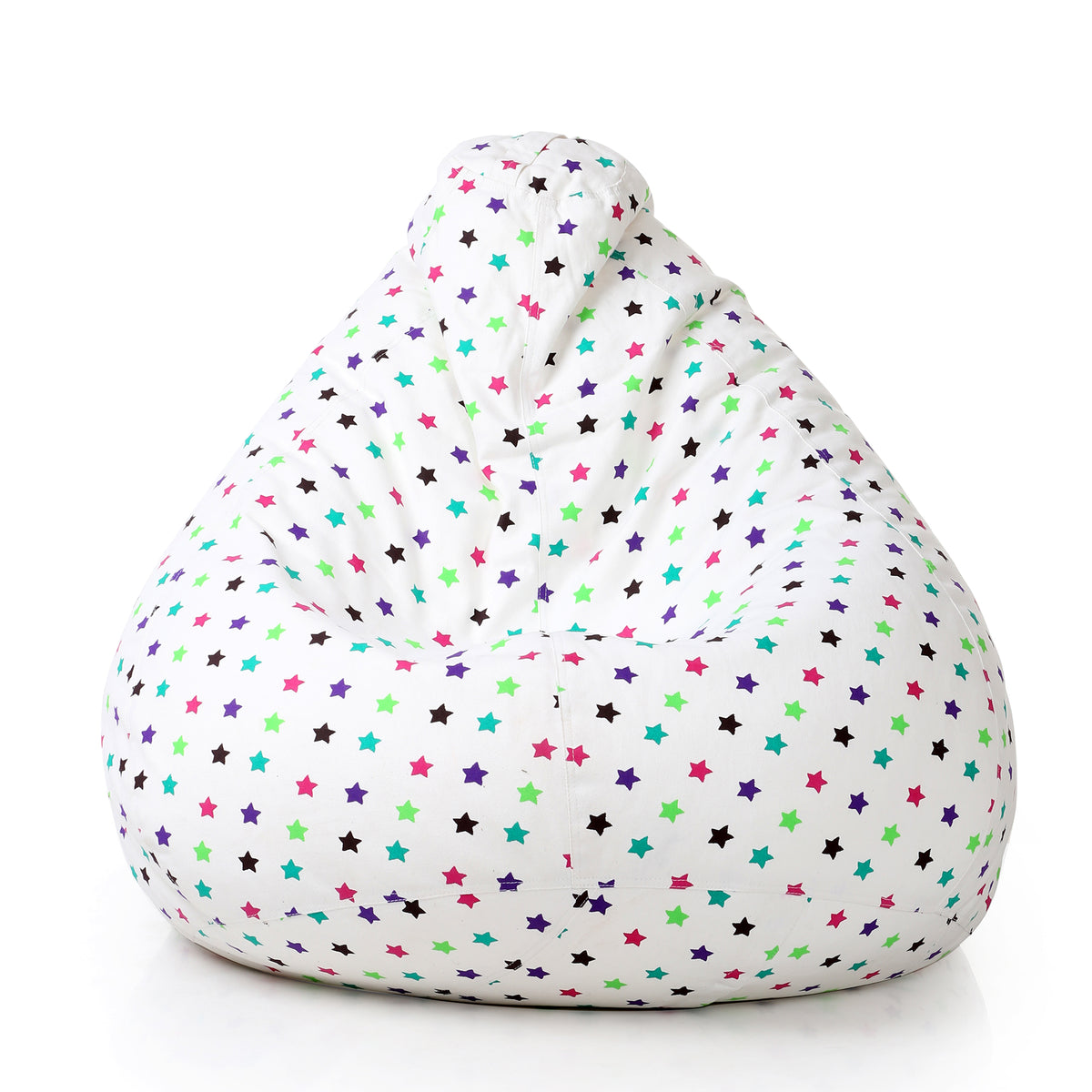Style Homez Classic Cotton Canvas Star Printed Bean Bag XXL Size Filled with Beans Fillers