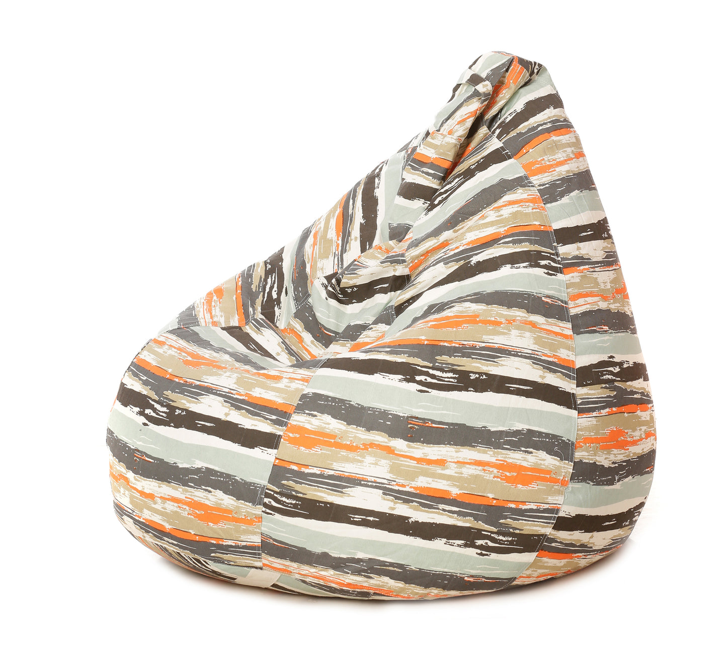 Style Homez Classic Cotton Canvas Stripes Printed Bean Bag XXL Size Filled with Beans Fillers