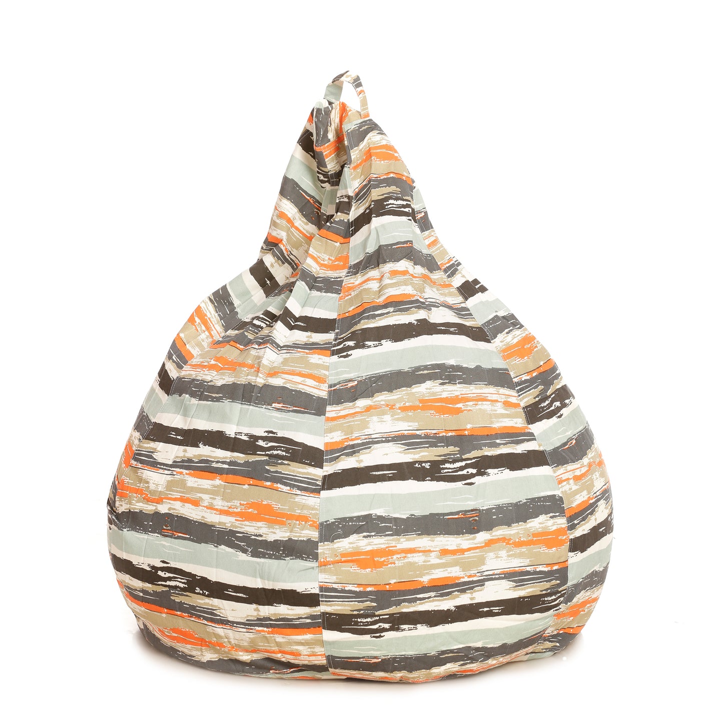 Style Homez Classic Cotton Canvas Stripes Printed Bean Bag XXL Size Filled with Beans Fillers