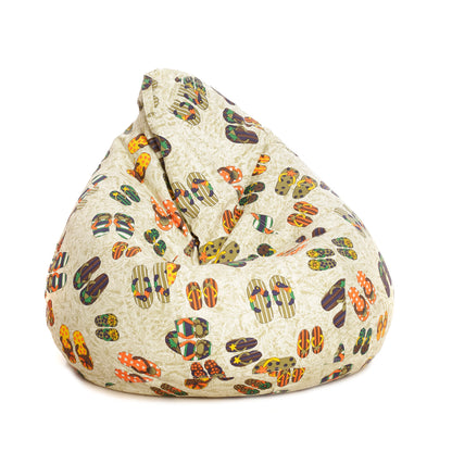 Style Homez Classic Cotton Canvas Abstract Printed Bean Bag XXL Size Filled with Beans Fillersr