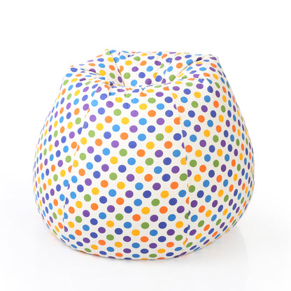 Style Homez Classic Cotton Canvas Polka Dots Printed Bean Bag XXXL  Size Filled with Bean Refill Fillers
