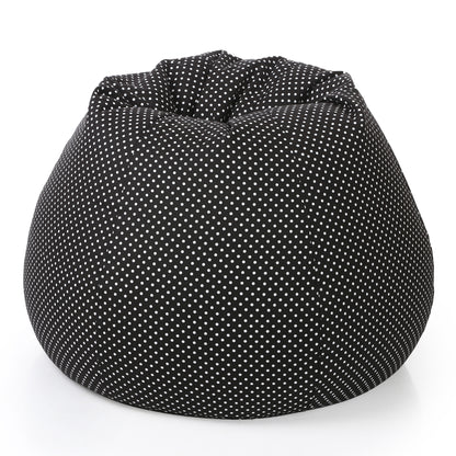 Style Homez Classic Cotton Canvas Polka Dots Printed Bean Bag XXXL  Size Filled with Bean Refill Fillers