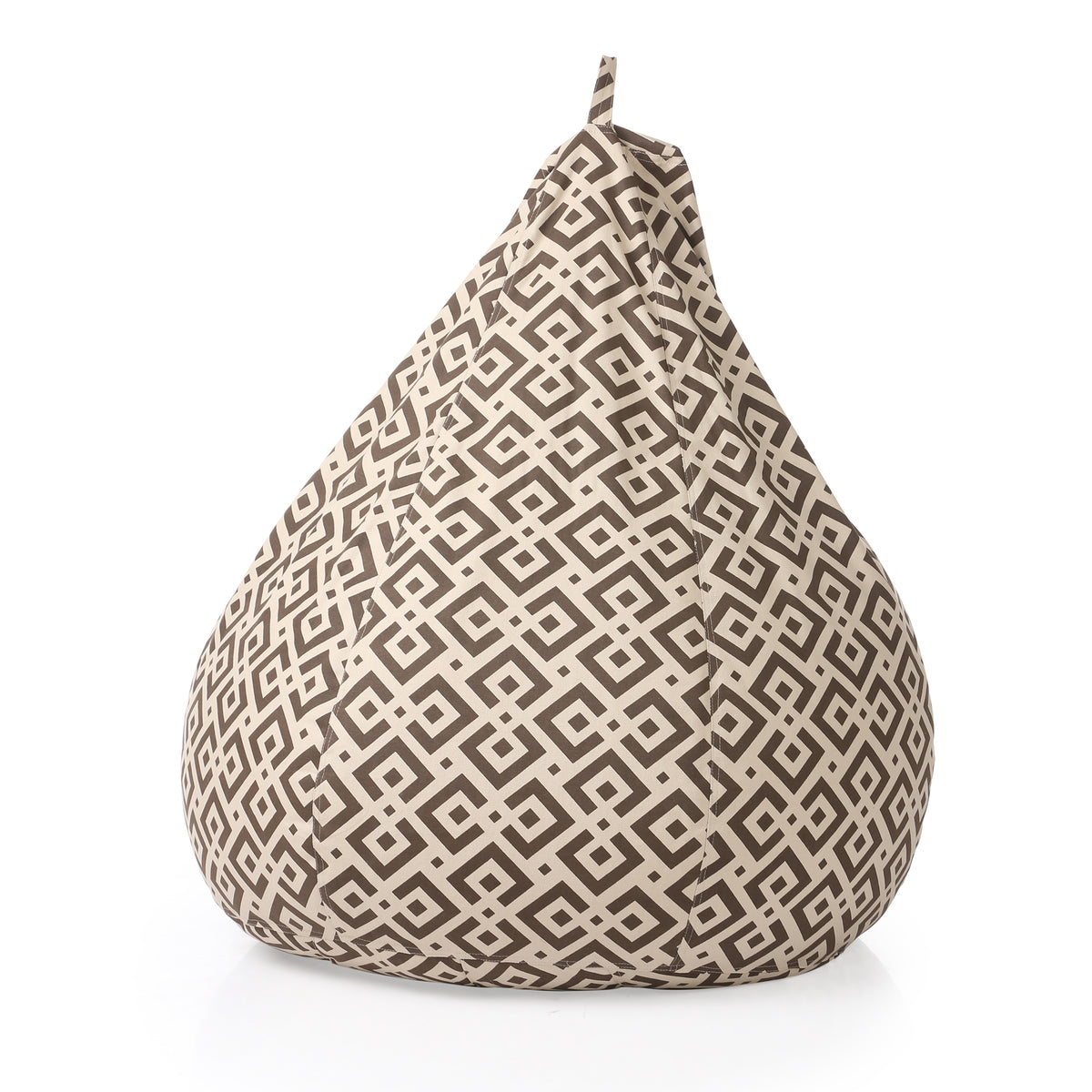 Style Homez Classic Cotton Canvas Geometric Printed Bean Bag XXXL Size Filled with Bean Refill Fillers