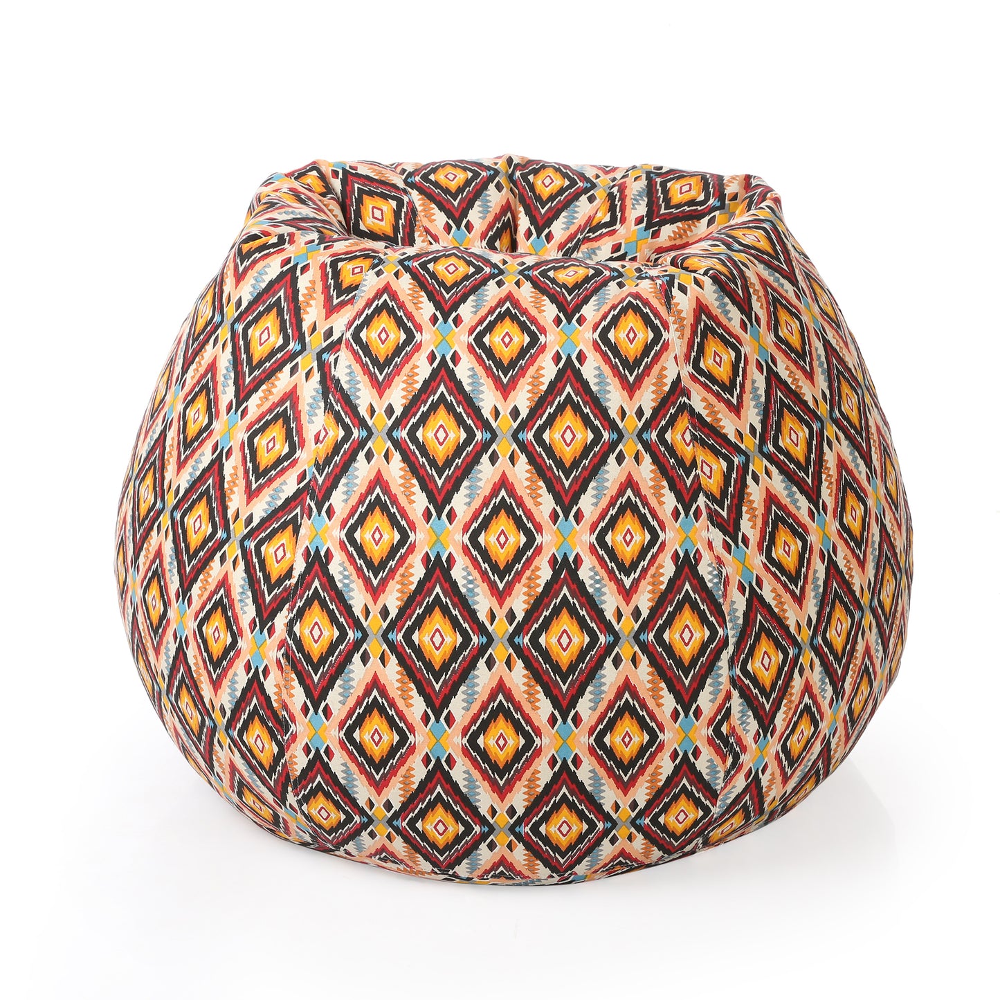 Style Homez Classic Cotton Canvas Geometric Printed Bean Bag XXXL Size Filled with Bean Refill Fillers