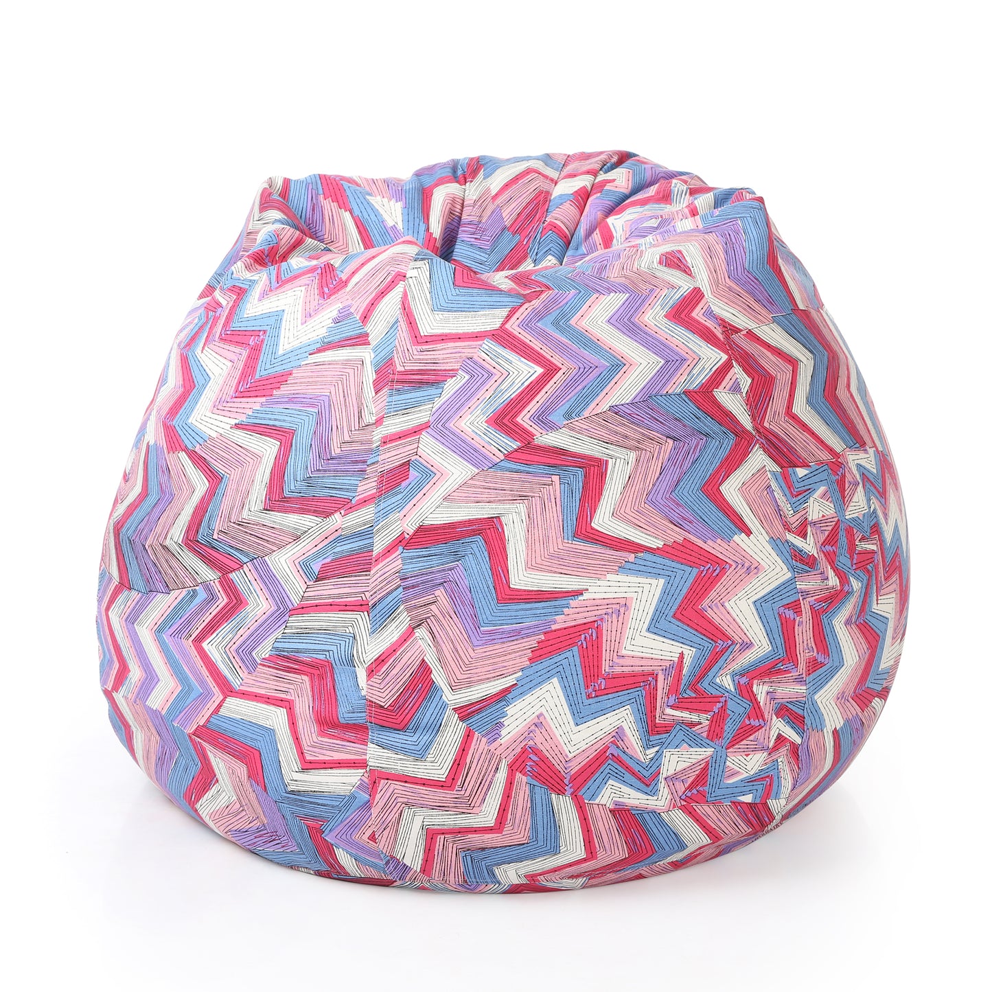 Style Homez Classic Cotton Canvas Geometric Printed Bean Bag XXXL Size Filled with Bean Refill Fillers