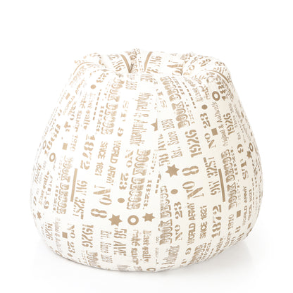 Style Homez Classic Cotton Canvas Abstract Printed Bean Bag XXXL Size Filled with Bean Refill Fillers