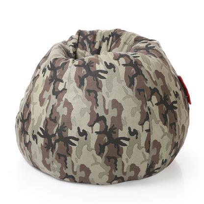 Style Homez Classic Cotton Canvas Camouflage Printed Bean Bag XXXL Size Filled with Bean Refill Fillers