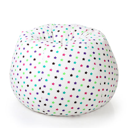 Style Homez Classic Cotton Canvas Star Printed Bean Bag XXXL Size Filled with Bean Refill Fillers