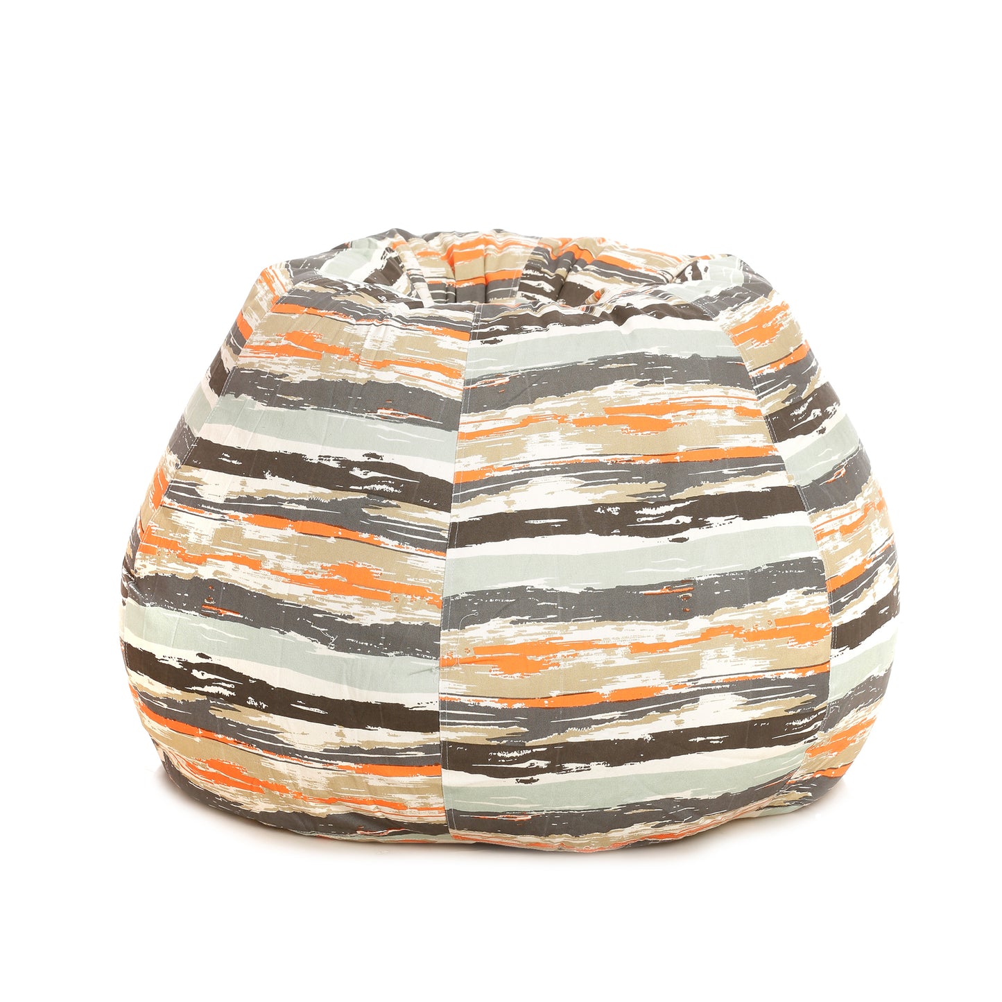 Style Homez Classic Cotton Canvas Stripes Printed Bean Bag XXXL Size Filled with Bean Refill Fillers