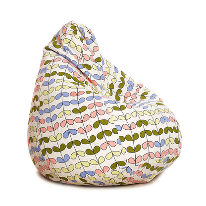 Style Homez Classic Cotton Canvas Abstract Printed Bean Bag XXXL Size Filled with Bean Refill Fillers