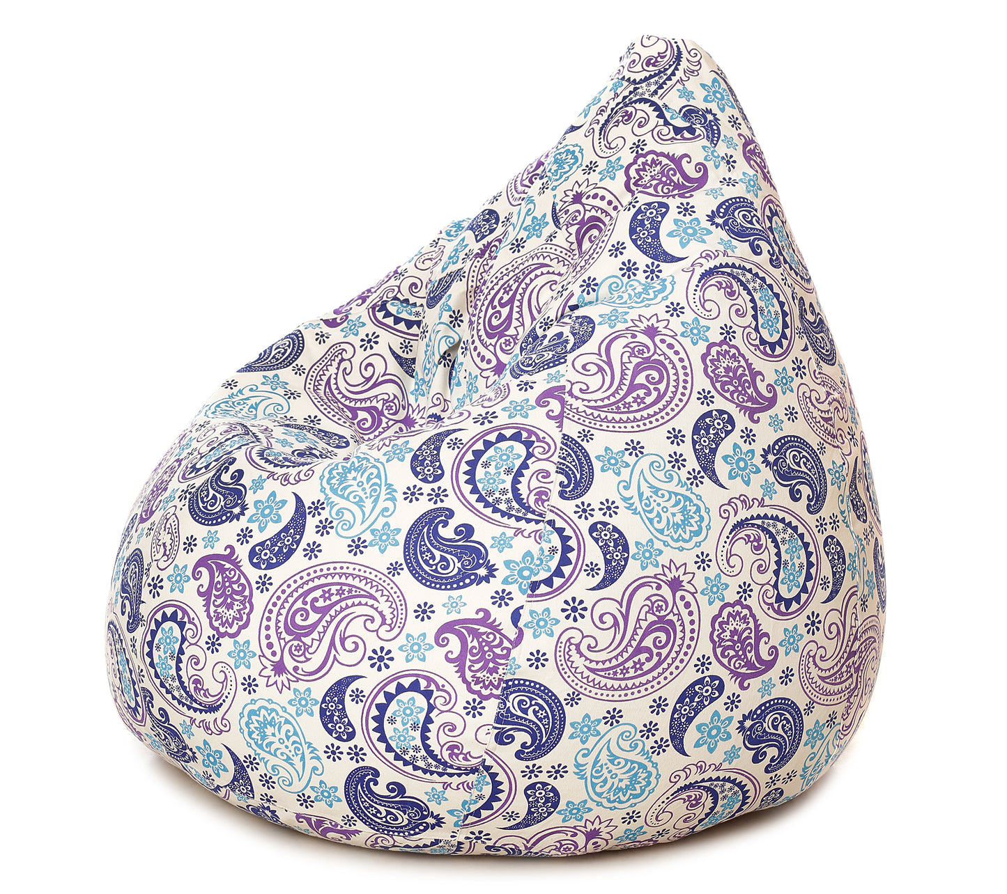 Style Homez Classic Cotton Canvas Paisley Printed Bean BagXXXL Size Filled with Bean Refill Fillers