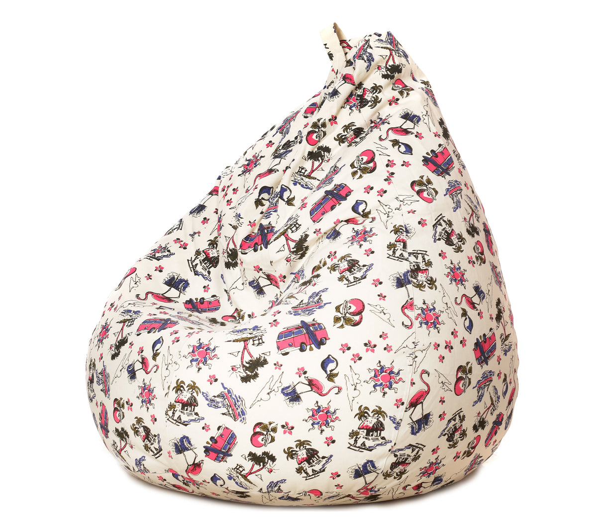 Style Homez Classic Cotton Canvas Abstract Printed Bean Bag XXXL Size Filled with Bean Refill Fillers