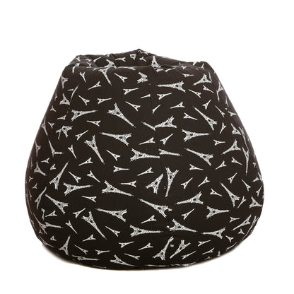 Style Homez Classic Cotton Canvas Abstract Printed Bean Bag XXXL Size Filled with Bean Refill Fillers