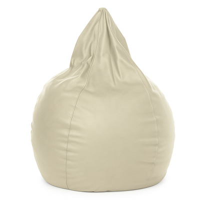 Style Homez Premium Leatherette Classic Jumbo Bean Bag Jumbo Size SAC BEIGE Color Filled with Beans Fillers