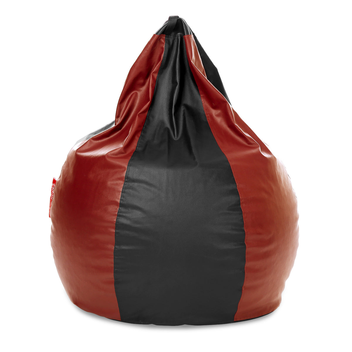 Style Homez Premium Leatherette Classic Jumbo Bean Bag Jumbo Size SAC Black Tan Color Filled with Beans Fillers
