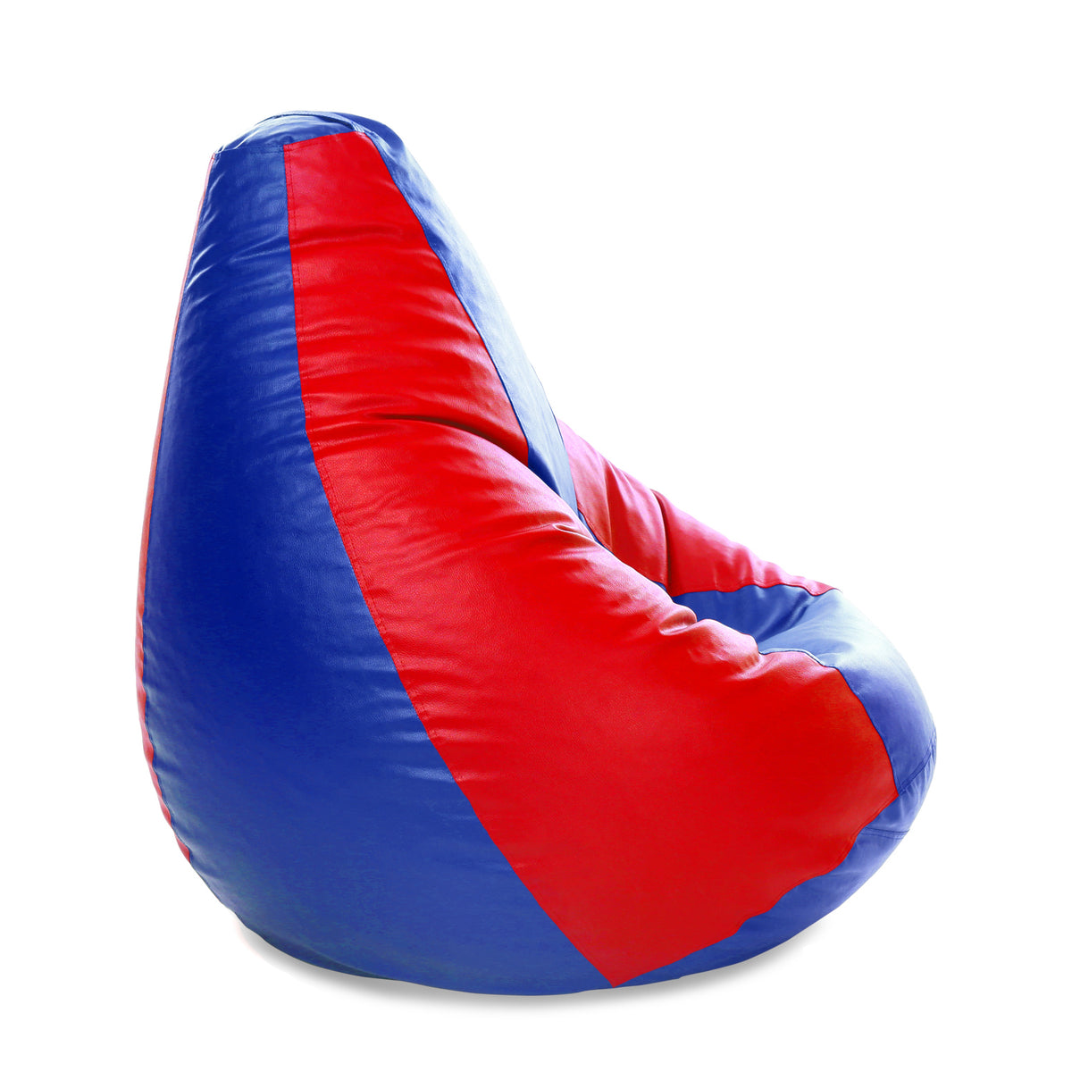 Style Homez Premium Leatherette Classic Jumbo Bean Bag Jumbo Size SAC Blue Red Color Filled with Beans Fillers