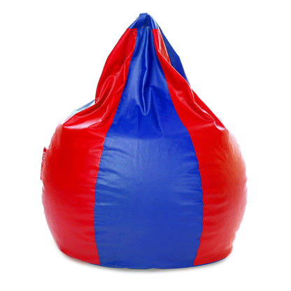 Style Homez Premium Leatherette Classic Jumbo Bean Bag Jumbo Size SAC Blue Red Color Filled with Beans Fillers