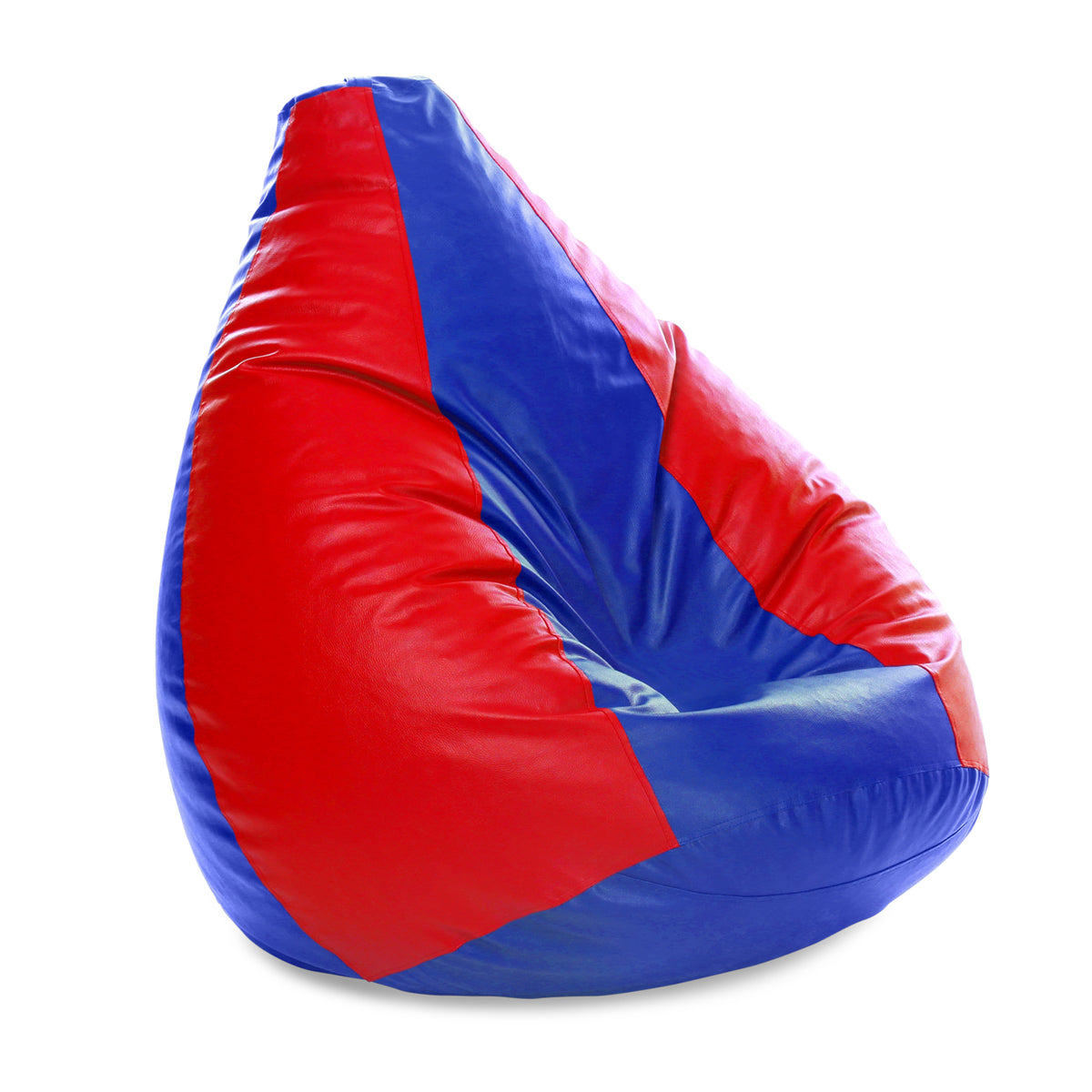 Style Homez Premium Leatherette Classic Jumbo Bean Bag Jumbo Size SAC Blue Red Color Filled with Beans Fillers