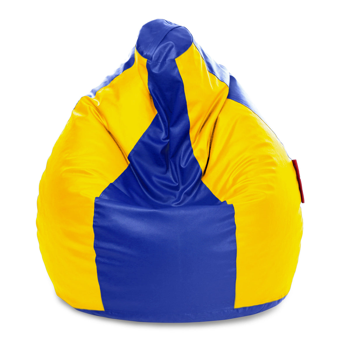 Style Homez Premium Leatherette Classic Jumbo Bean Bag Jumbo Size SAC Blue Yellow Color Filled with Beans Fillers