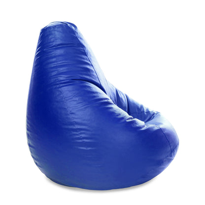 Style Homez Premium Leatherette Classic Jumbo Bean Bag Jumbo Size SAC  Royal Blue Color Filled with Beans Fillers