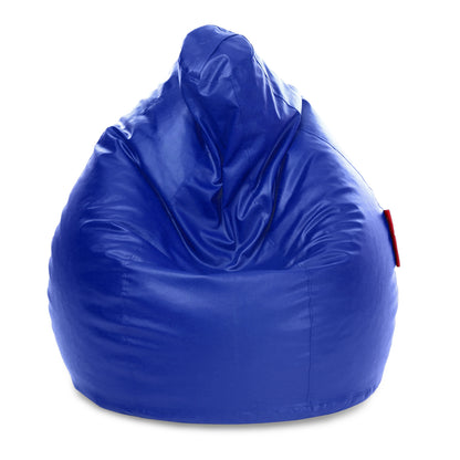 Style Homez Premium Leatherette Classic Jumbo Bean Bag Jumbo Size SAC  Royal Blue Color Filled with Beans Fillers