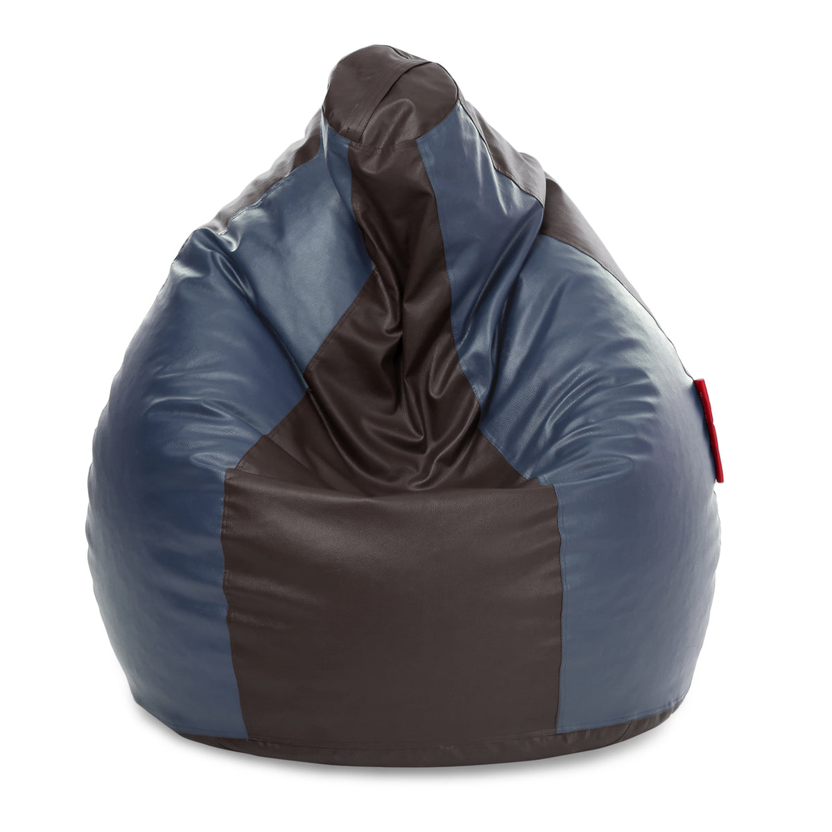 Style Homez Premium Leatherette Classic Jumbo Bean Bag Jumbo Size SAC Brown Grey Color Filled with Beans Fillers