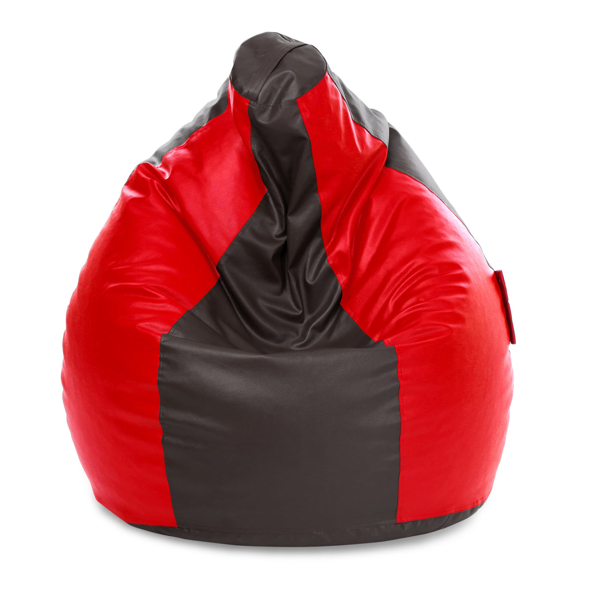 Style Homez Premium Leatherette Classic Jumbo Bean Bag Jumbo Size SAC Brown Red Color Filled with Beans Fillers