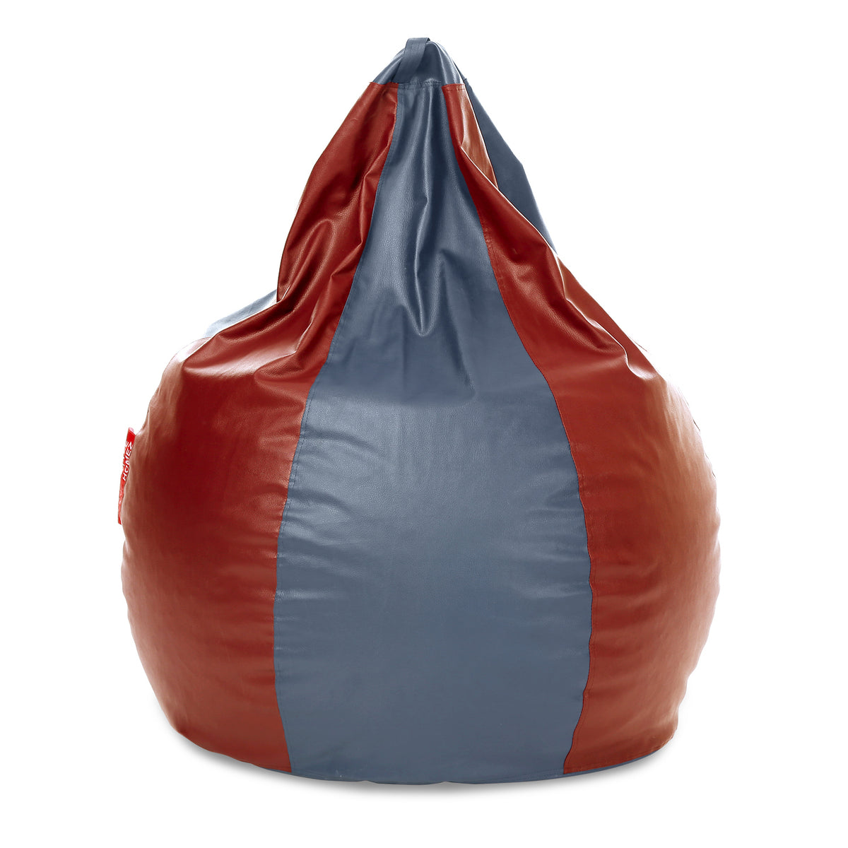 Style Homez Premium Leatherette Classic Jumbo Bean Bag Jumbo Size SAC Grey Tan Color Filled with Beans Fillers