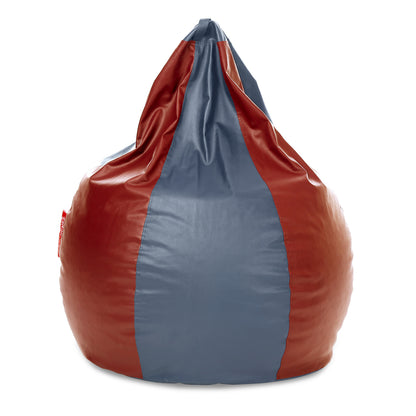 Style Homez Premium Leatherette Classic Jumbo Bean Bag Jumbo Size SAC Grey Tan Color Filled with Beans Fillers