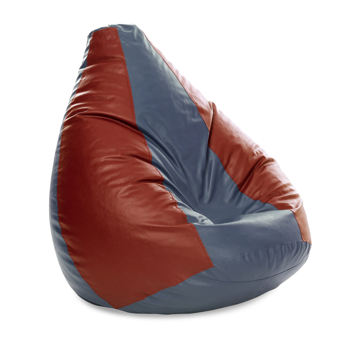 Style Homez Premium Leatherette Classic Jumbo Bean Bag Jumbo Size SAC Grey Tan Color Filled with Beans Fillers