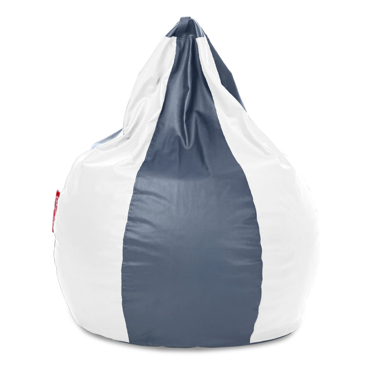 Style Homez Premium Leatherette Classic Jumbo Bean Bag Jumbo Size SAC Grey White Color Filled with Beans Fillers
