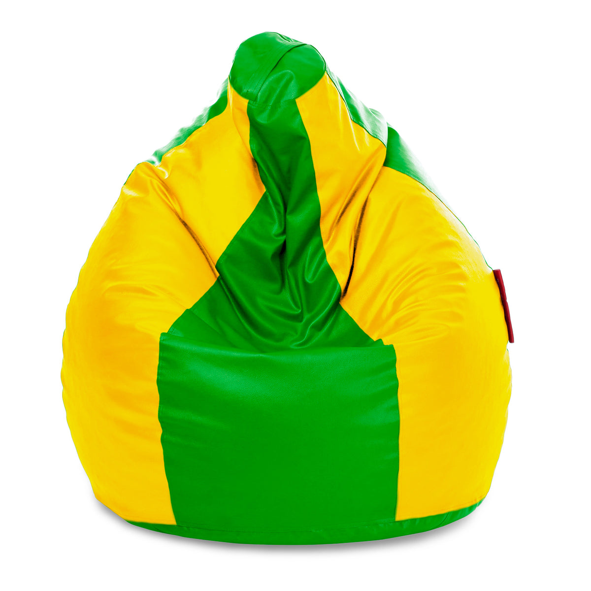 Style Homez Premium Leatherette Classic Jumbo Bean Bag Jumbo Size SAC Green Yellow Color Filled with Beans Fillers