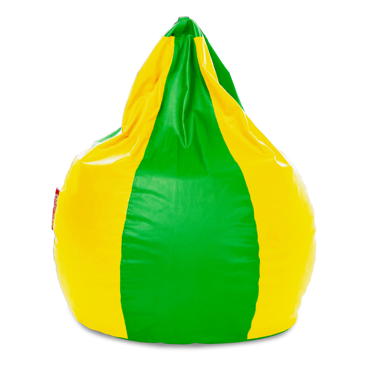 Style Homez Premium Leatherette Classic Jumbo Bean Bag Jumbo Size SAC Green Yellow Color Filled with Beans Fillers