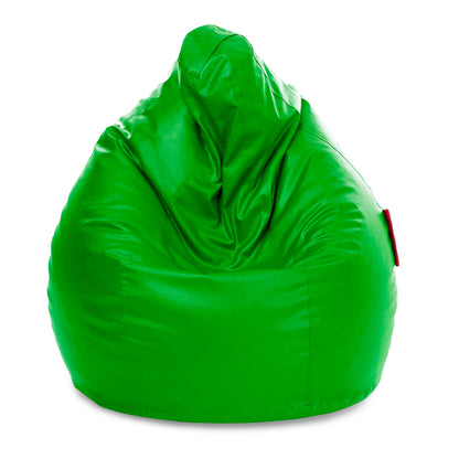 Style Homez Premium Leatherette Classic Jumbo Bean Bag Jumbo Size SAC  Green Color Filled with Beans Fillers