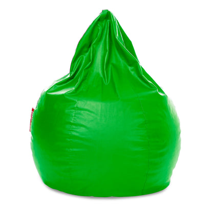 Style Homez Premium Leatherette Classic Jumbo Bean Bag Jumbo Size SAC  Green Color Filled with Beans Fillers