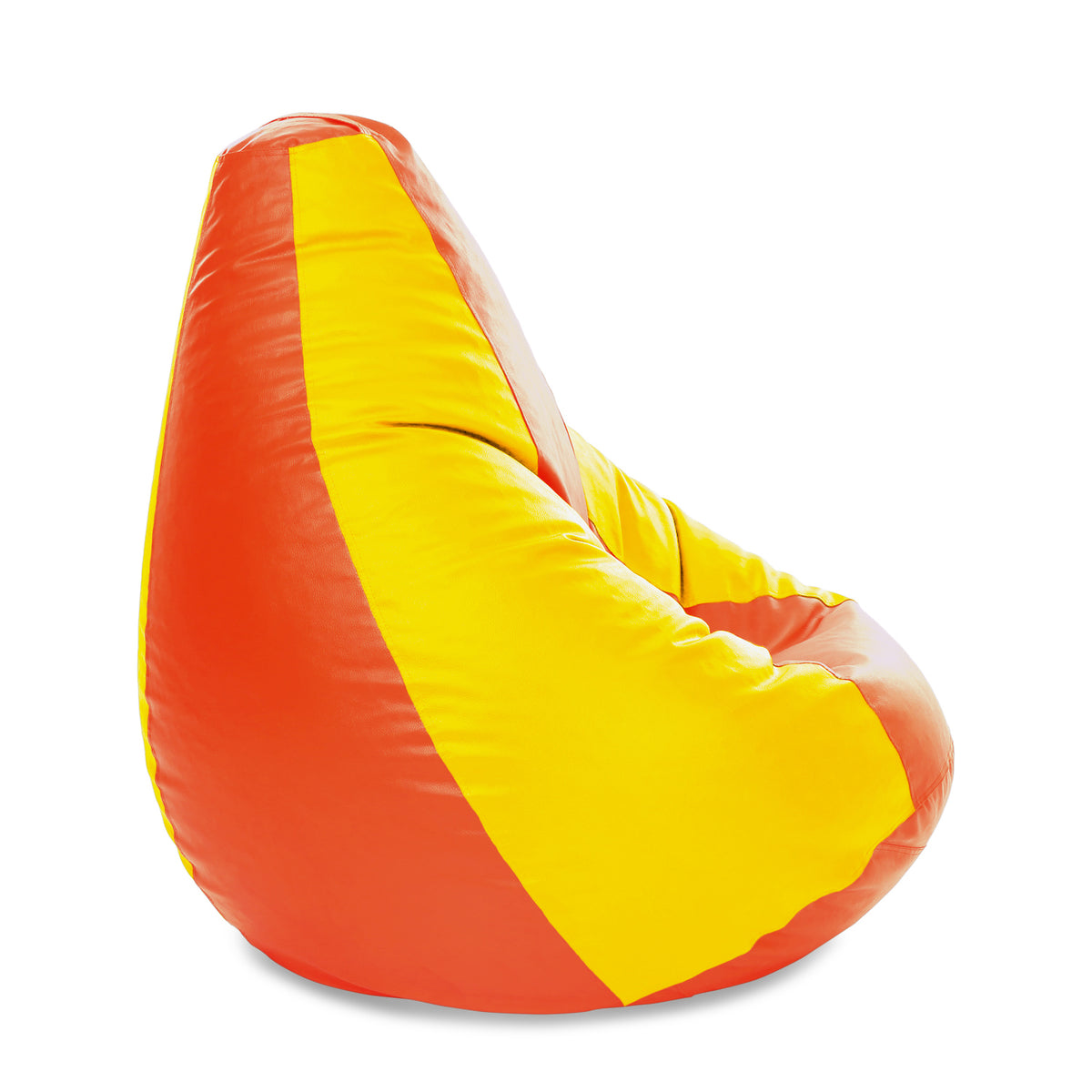 Style Homez Premium Leatherette Classic Jumbo Bean Bag Jumbo Size SAC Orange Yellow Color Filled with Beans Fillers