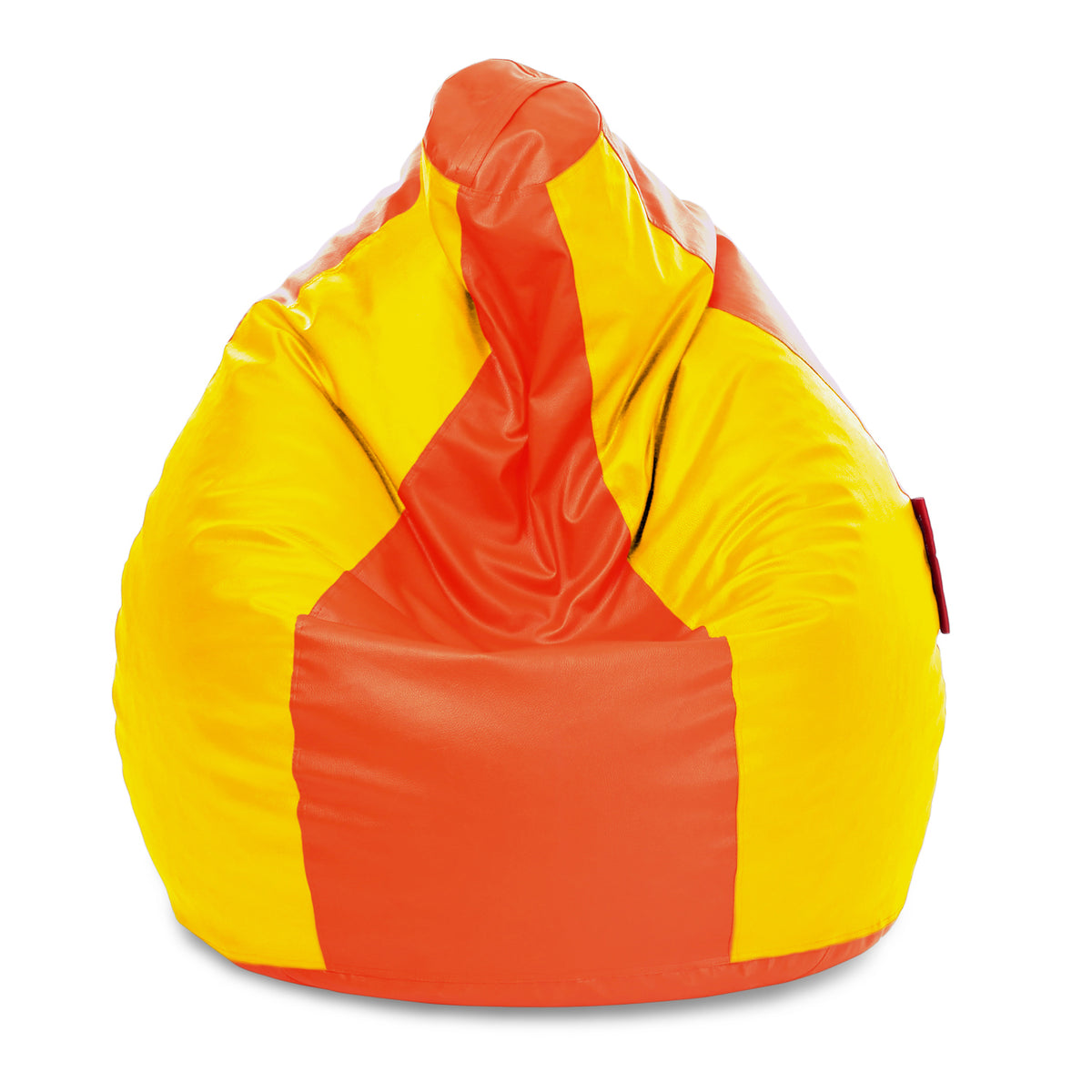 Style Homez Premium Leatherette Classic Jumbo Bean Bag Jumbo Size SAC Orange Yellow Color Filled with Beans Fillers