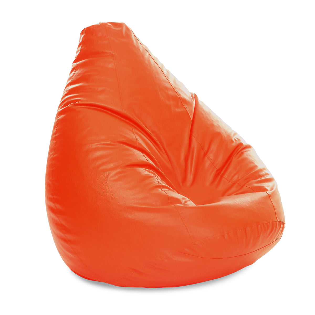 Style Homez Premium Leatherette Classic Jumbo Bean Bag Jumbo Size SAC  Orange Color Filled with Beans Fillers