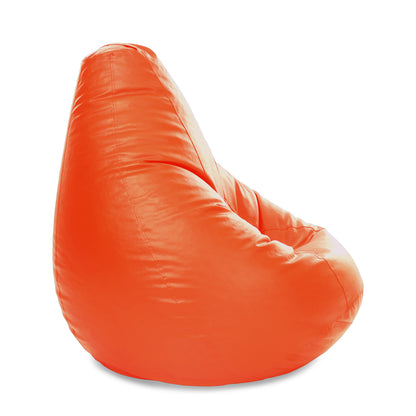 Style Homez Premium Leatherette Classic Jumbo Bean Bag Jumbo Size SAC  Orange Color Filled with Beans Fillers
