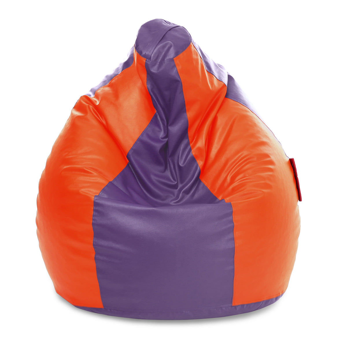 Style Homez Premium Leatherette Classic Jumbo Bean Bag Jumbo Size SAC Purple Orange Color Filled with Beans Fillers