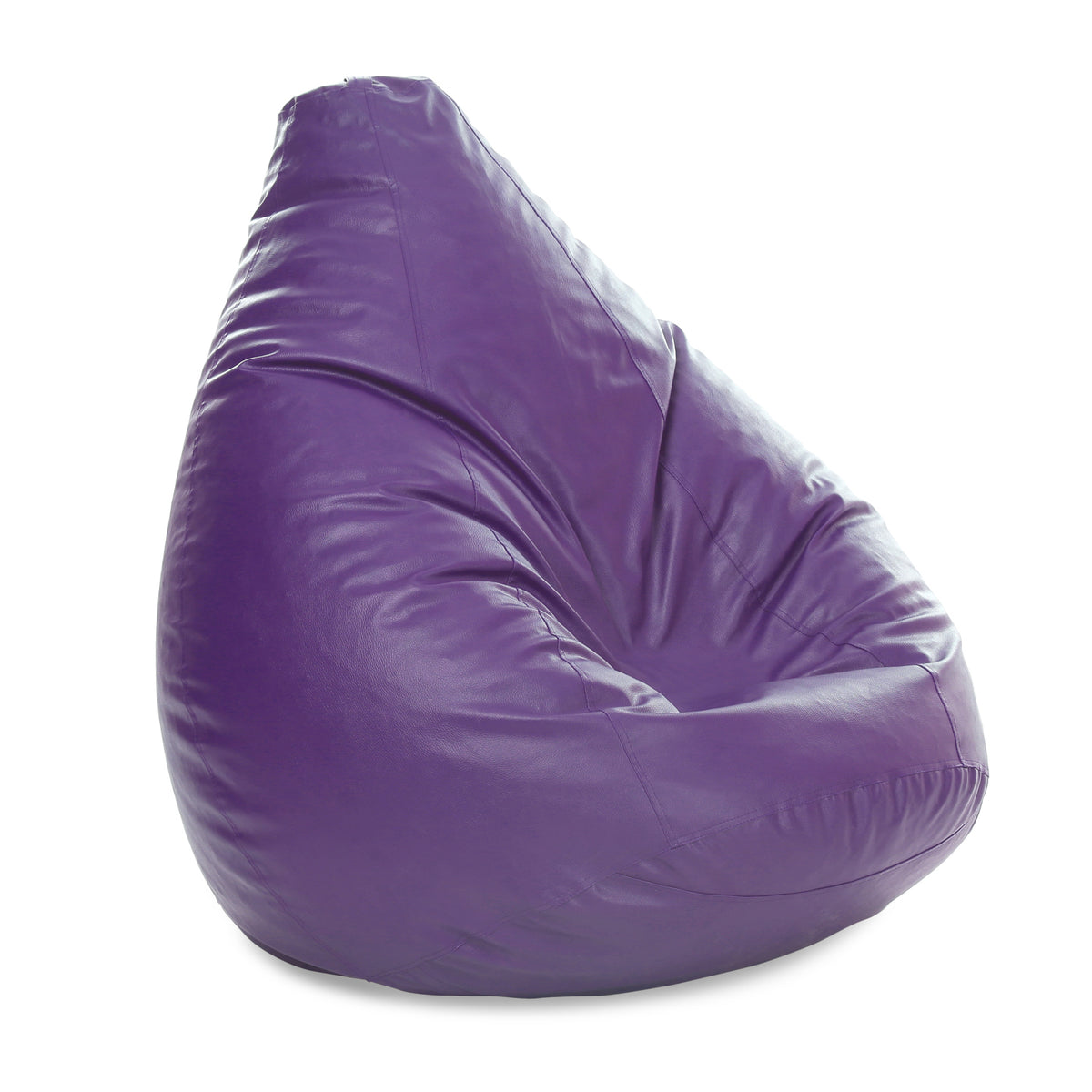Style Homez Premium Leatherette Classic Jumbo Bean Bag Jumbo Size SAC  Purple Color Filled with Beans Fillers