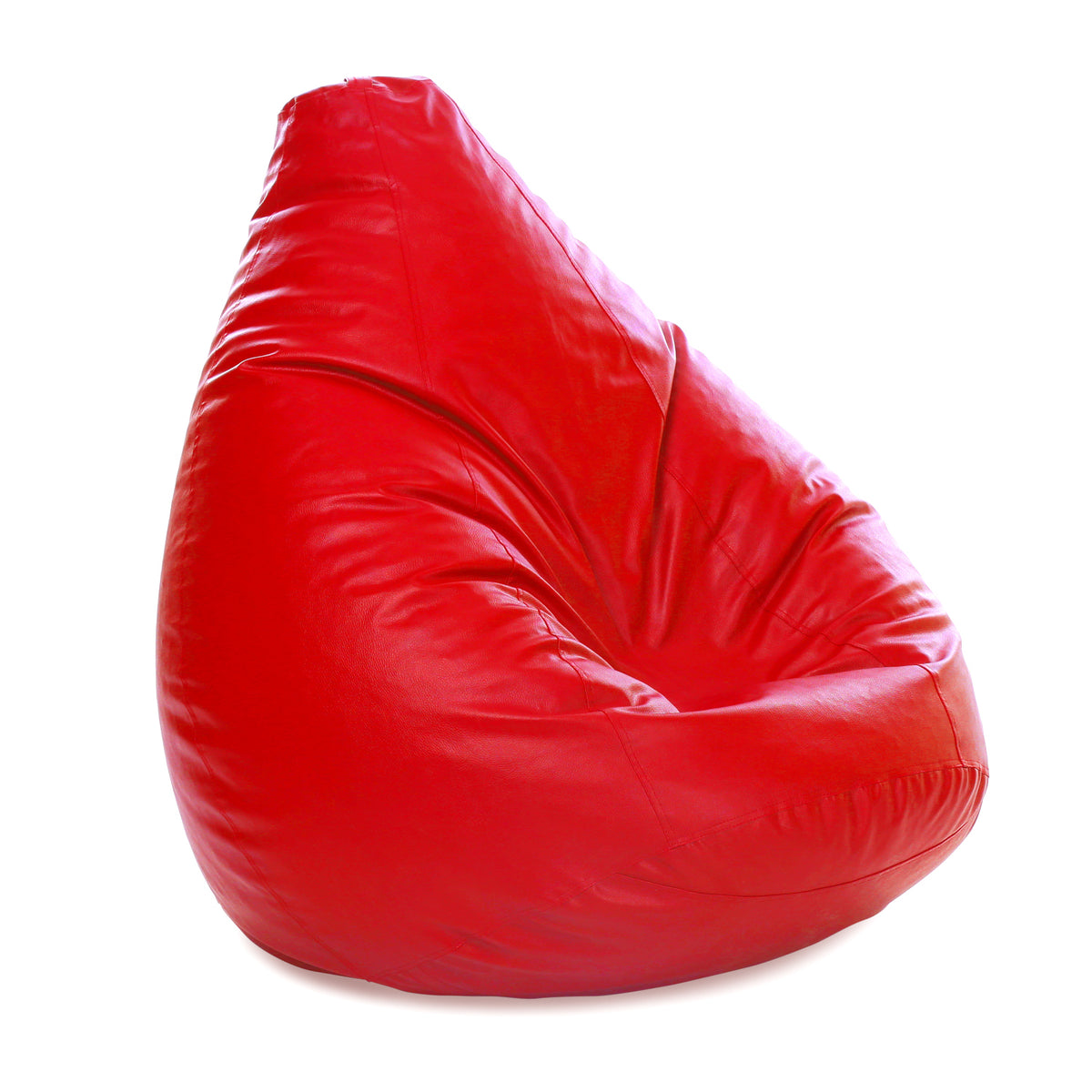Style Homez Premium Leatherette Classic Jumbo Bean Bag Jumbo Size SAC  Red Color Filled with Beans Fillers