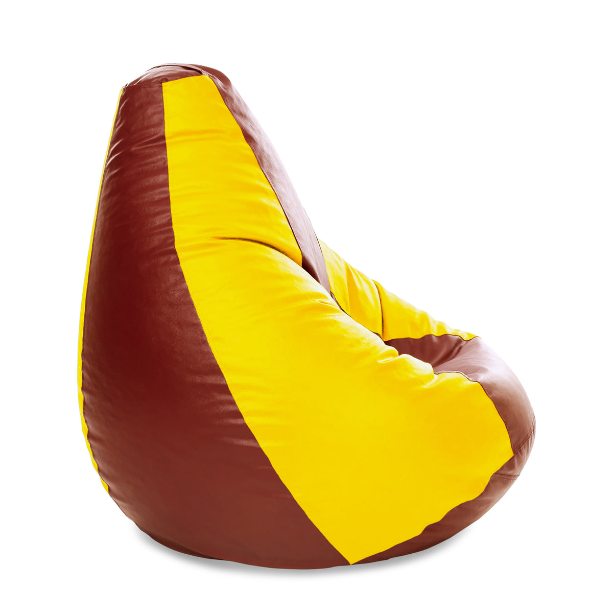 Style Homez Premium Leatherette Classic Jumbo Bean Bag Jumbo Size SAC Tan Yellow Color Filled with Beans Fillers