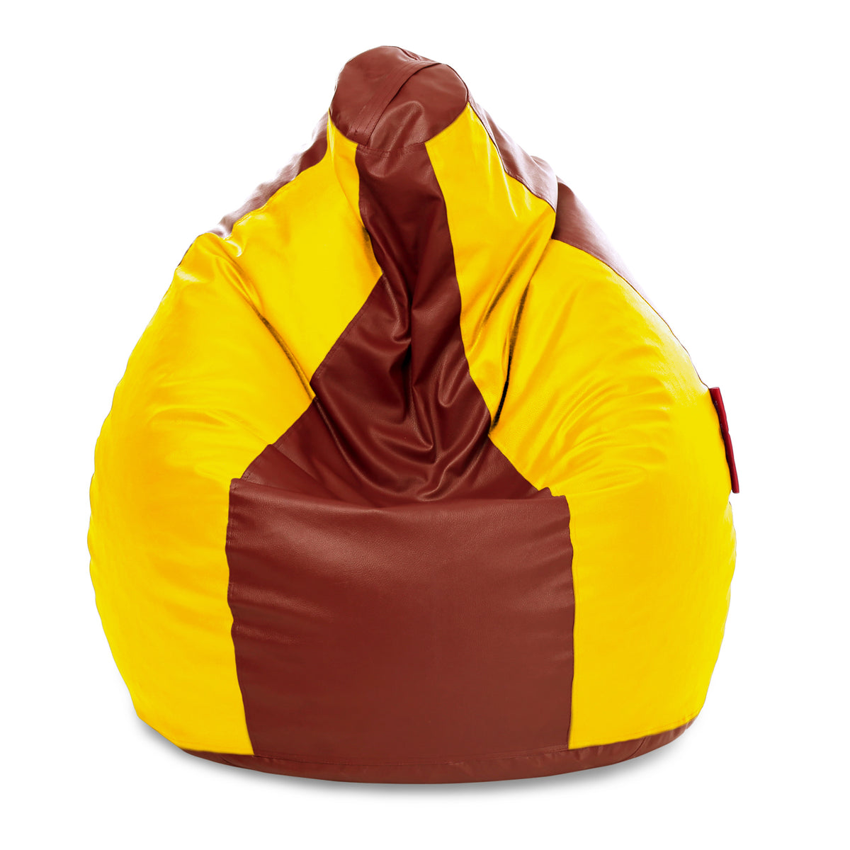Style Homez Premium Leatherette Classic Jumbo Bean Bag Jumbo Size SAC Tan Yellow Color Filled with Beans Fillers