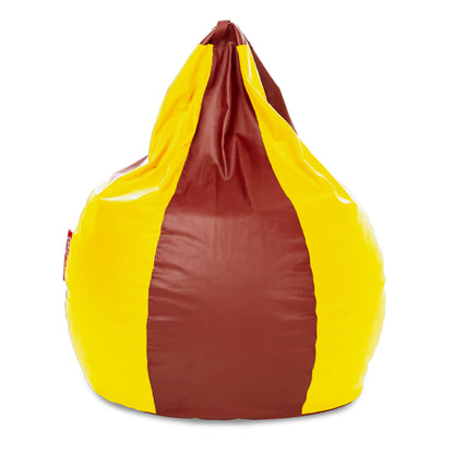 Style Homez Premium Leatherette Classic Jumbo Bean Bag Jumbo Size SAC Tan Yellow Color Filled with Beans Fillers