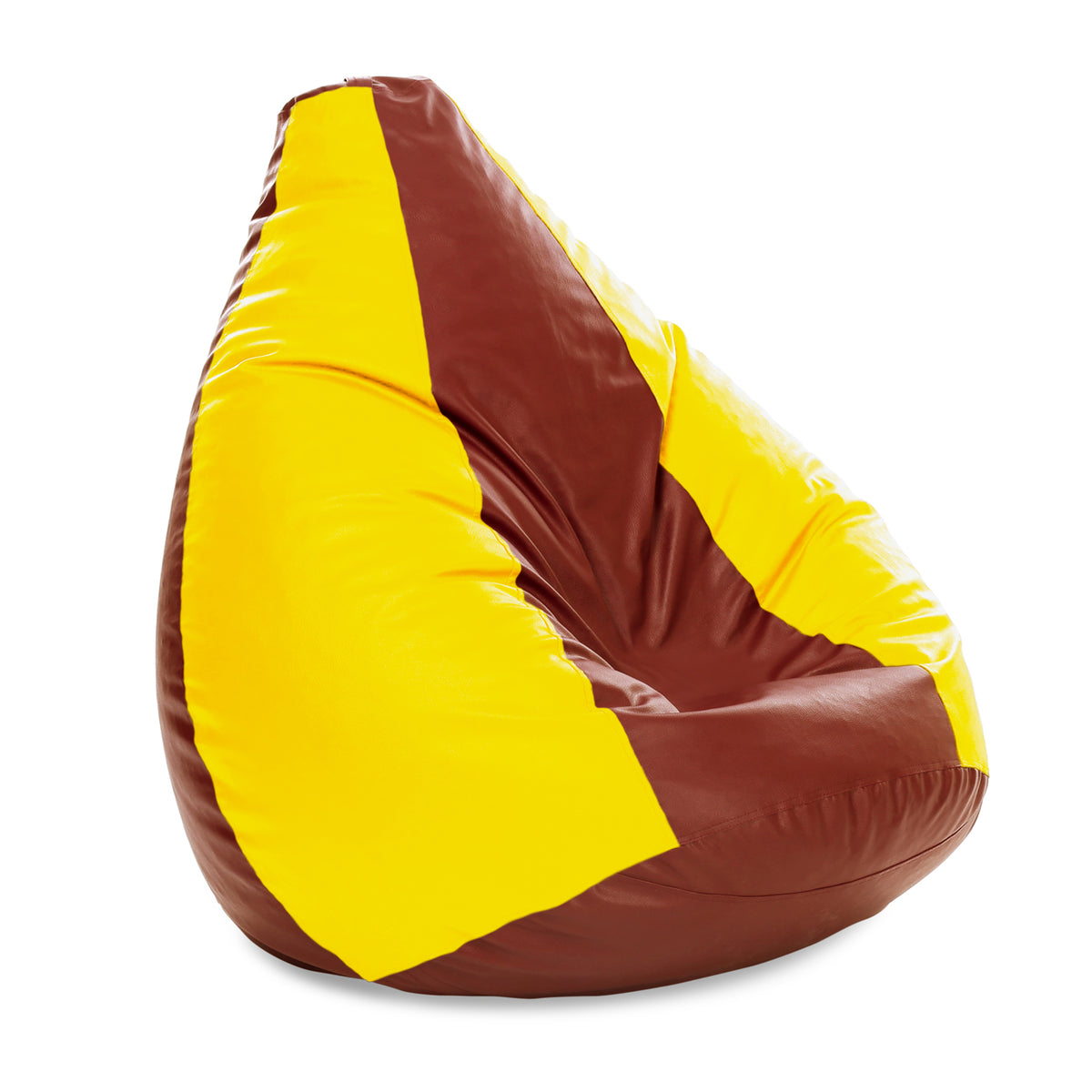 Style Homez Premium Leatherette Classic Jumbo Bean Bag Jumbo Size SAC Tan Yellow Color Filled with Beans Fillers