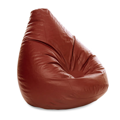 Style Homez Premium Leatherette Classic Jumbo Bean Bag Jumbo Size SAC  TAN Color Filled with Beans Fillers