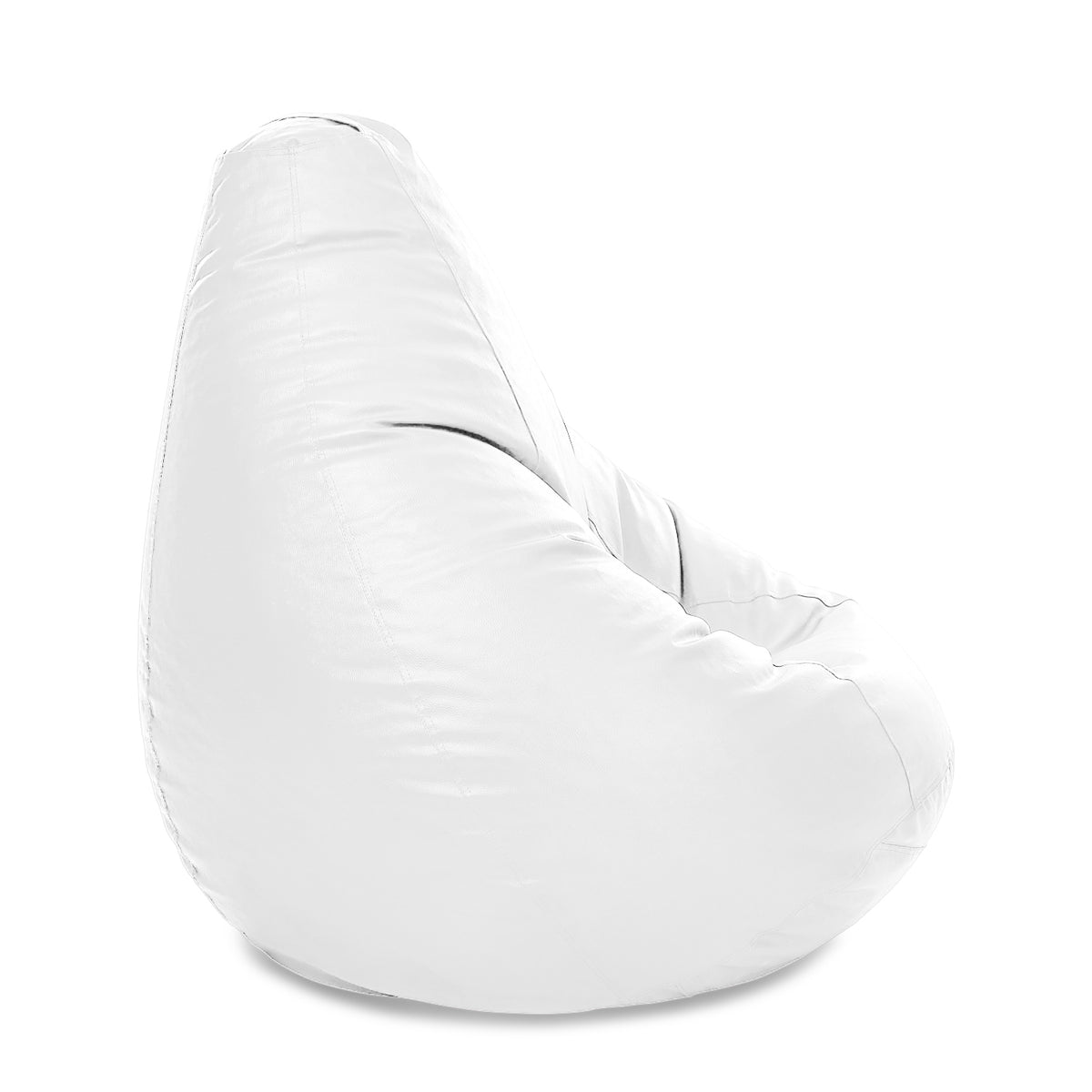 Style Homez Premium Leatherette Classic Jumbo Bean Bag Jumbo Size SAC  White Color Filled with Beans Fillers