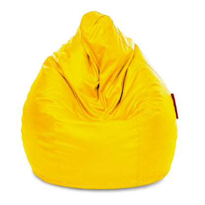 Style Homez Premium Leatherette Classic Jumbo Bean Bag Jumbo Size SAC  Yellow Color Filled with Beans Fillers