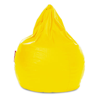 Style Homez Premium Leatherette Classic Jumbo Bean Bag Jumbo Size SAC  Yellow Color Filled with Beans Fillers